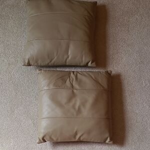 Tan Leather Throw Pillows